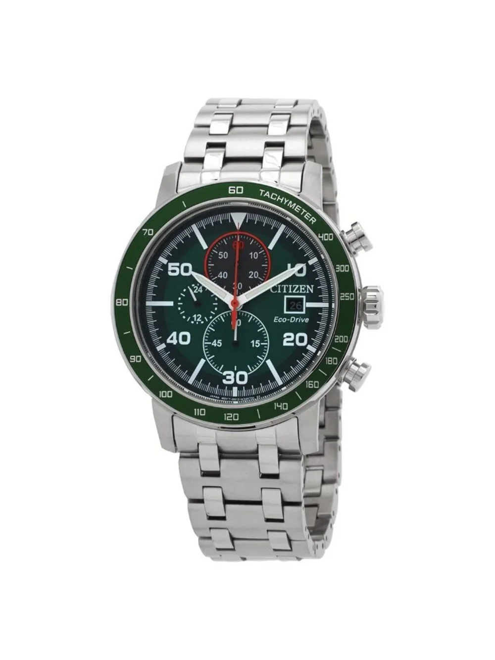 NWT Citizen Brycen Chronograph Eco-Drive Green Dial Men's Watch